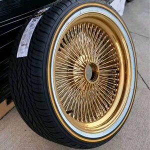 For decades, the combination of wire wheels with vogue tires for cadillac